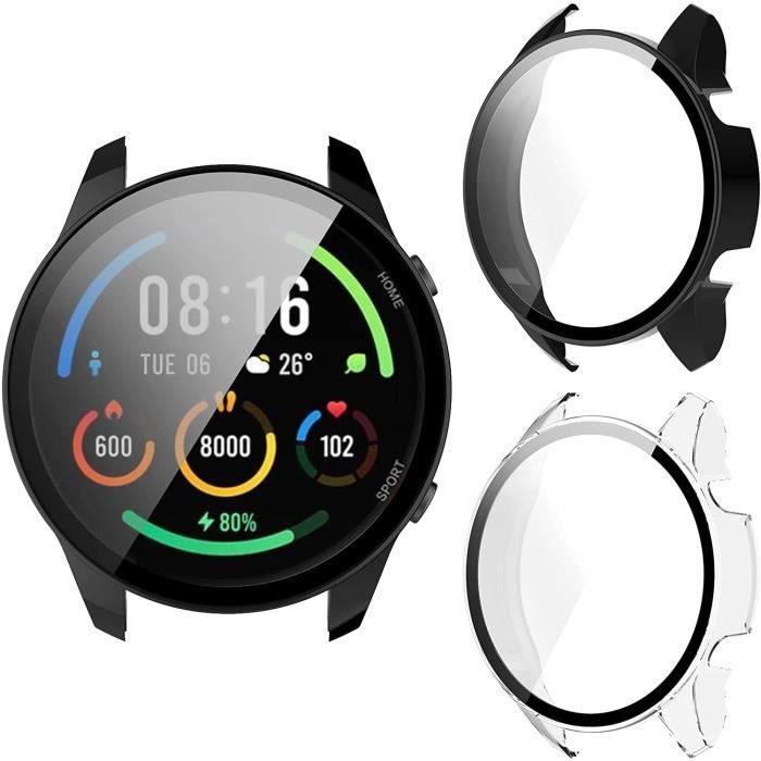 2 Pièces Coque pour Xiaomi Mi Watch, Couverture Totale PC Coque avec Film de protection Anti-Rayure