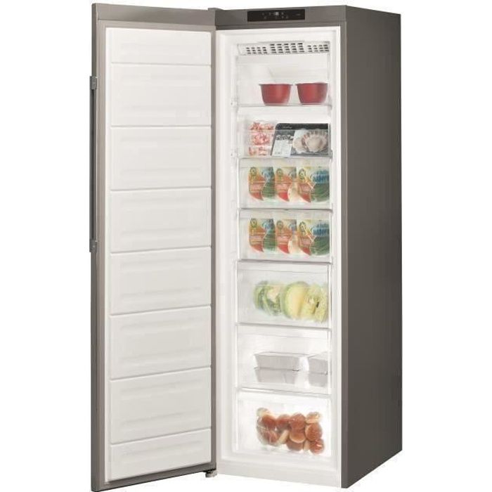Congélateur armoire HOTPOINT UH8F1CX1 - Pose libre - 260 L - Froid ventilé No frost - L 59,5 x H 187,5 cm - Inox