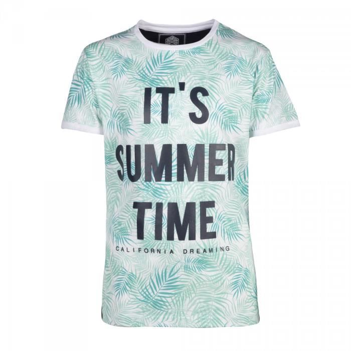 RIVALDI - T-shirt imprimé tropicale 8-16 ans - Bleu - Enfant Garçon