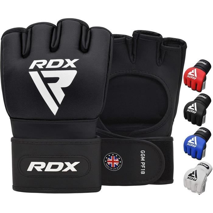 RDX MMA Gants, Art Martiaux Grappling Entrainement, Maya Hide Cuir et Ouvrir Paume Gant pour Sparring, Kickboxing