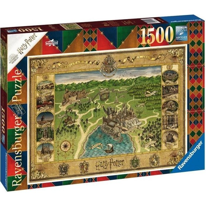HARRY POTTER Puzzle 1500 pièces - La carte de Poudlard - Ravensburger - Puzzle adultes - Dès 14 ans