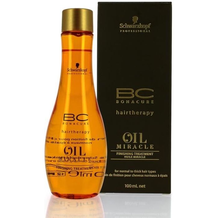 Schwarzkopf Huile Oil Miracle 100ml, BC Oil Miracle, Traitement Brillance, Disciplinant, Nourrissant Cheveux Normaux, Secs