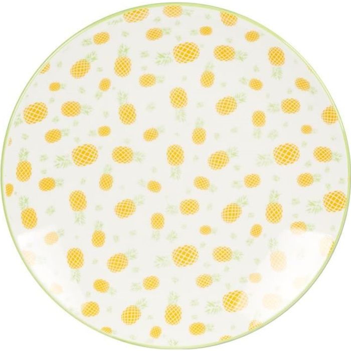 TABLE PASSION - LOT DE 6 ASSIETTES PLATES 27 CM PORCELAINE TROPIC NEURE Multicolore