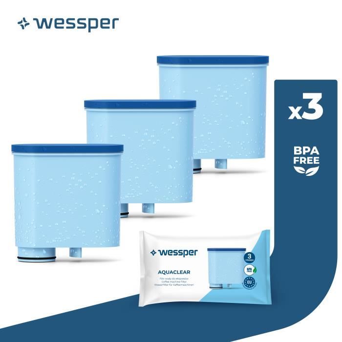 Wessper Lot de 3 filtres à eau compatibles avec les machines à café Philips Saeco Aquaclean CA6903/10