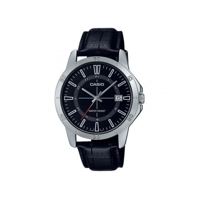 Montre - Casio - MTP-V004L-1C - Cuir noir - Quartz - Étanche 30m