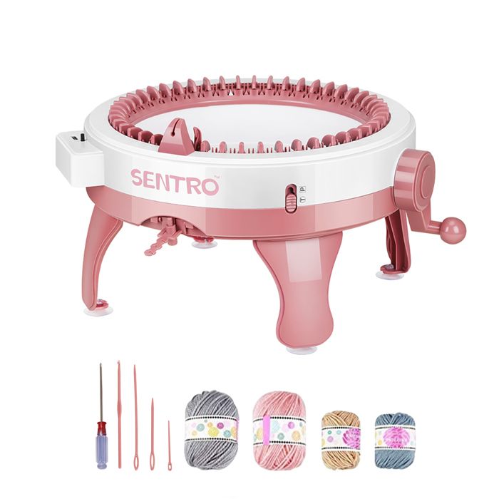 Kit Tricotin Manuel Pour Enfants - 2 Machines à Tricoter En Bois + Crochet - Loisir Créatif, Apprentissage Motricité