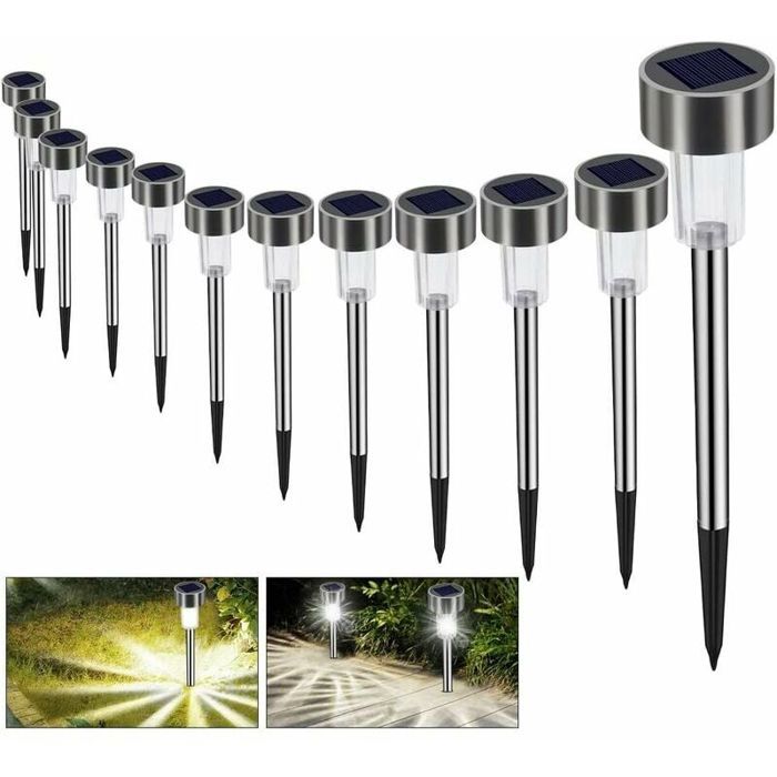 Lampes solaires de pelouse dextérieur 12 pcs Lampes de jardin étanches sans fil Décoration