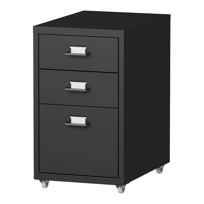 Caisson de bureau - HELLOSHOP26 - 3 tiroirs - Acier - Noir mat - 48 x 28 x 41 cm Caisson de bureau - HELLOSHOP26 - 3 tiroirs - Acier - Noir mat - 48 x 28 x 41 cm