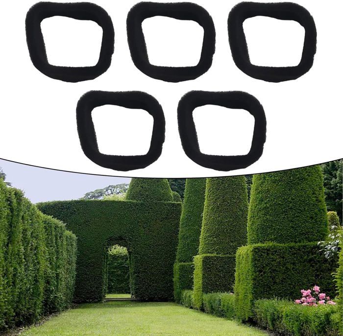 Luftfilter Für Rasentrimmer 50x43 Mm Innenmaß 6 Mm Dick – 5 Stück Filterschwamm Ersatz Schwarz