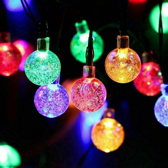 Guirlandes Lumineuses Solaires Extérieures - 2 X 7 Mètres, 50 LED - 8 Modes - Etanche IP65 - Rouge (ou Autres Couleurs)
