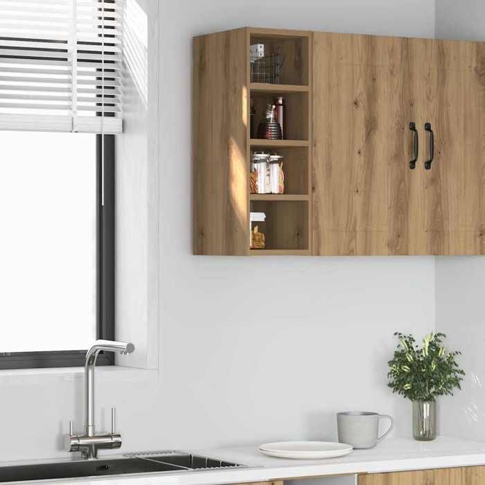 vidaXL Armoire suspendue Riga Chêne artisanal 20 x 29 5 x 60 cm Bois dingénierie 854165