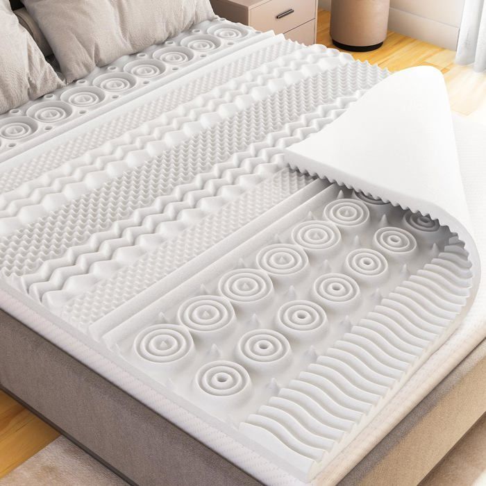 Surmatelas 140x200 Cm - Moelleux - Mousse Froide - Ergonomique Et Respirant Hauteur 5cm