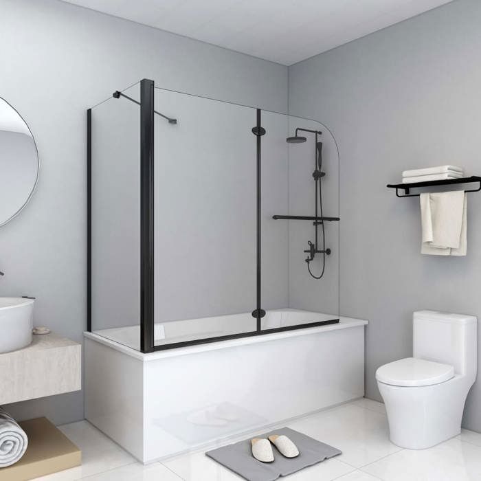 Solde - Mobilier Cabine de douche pliante ESG 120x68x130 cm noir DECO JA4604044