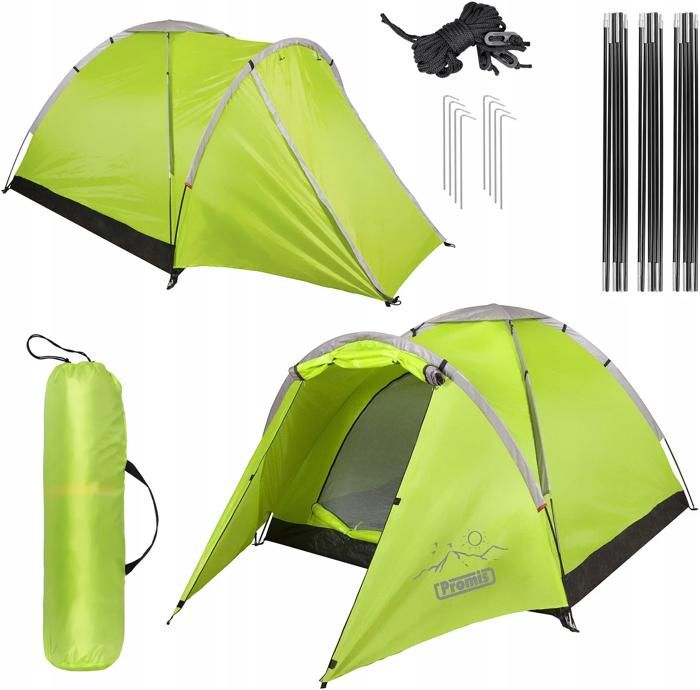 Tente touristique - PROMIS - ALPENAIR PRO - 3 personnes - Imperméable - Vestibule avec zip