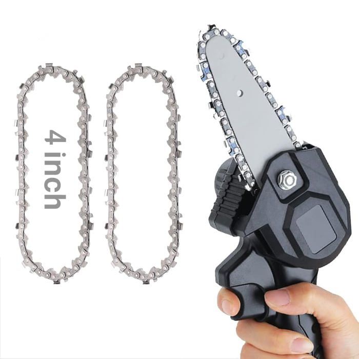 4 Pièces Chaîne Tronçonneuse 10 Cm - Mini Chaînes De Tronçonneuse 4 Pouces Avec 28 Drive Links Et Guide