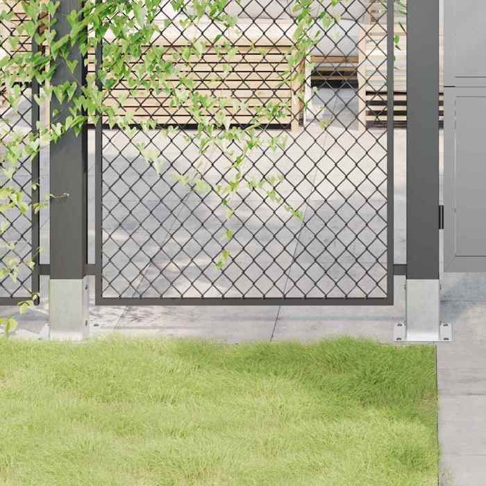 vidaXL Bases de poteau carrées 4 pcs argent 91x91 mm acier galvanisé base de clôture en béton base de poteau de clôture 42000010