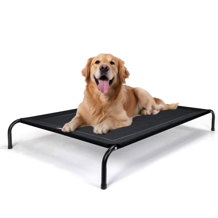 Nobleza Lit Chien Surélevé Grande Taille Lit de Camp pour Chiens ChatsNoir XL 137x90x20CM