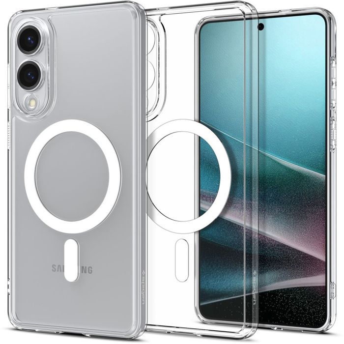 Coque - SPIGEN - Ultra Hybrid MagSafe - MagSafe intégré - Clear / White - Bords surélevés