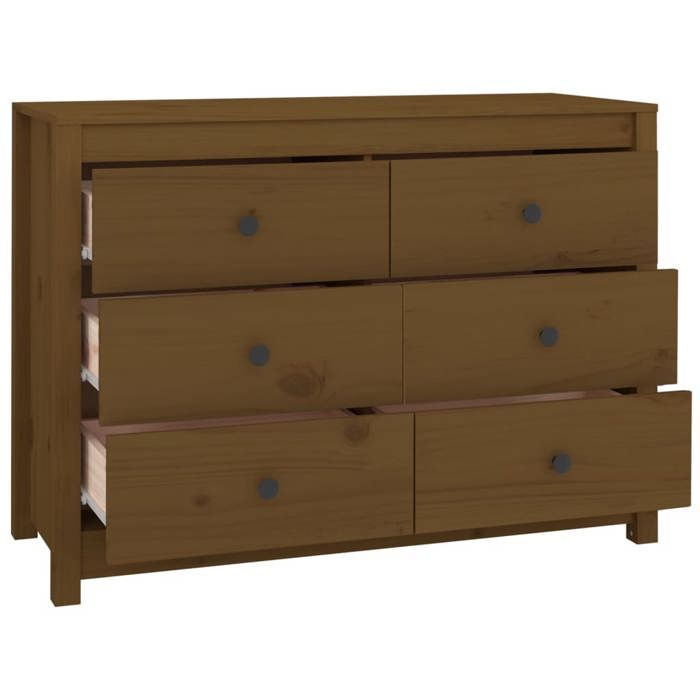 RemiseArmoire latérale/Buffet bas/Armoire de salon - grand espace - Marron Miel 100 x 40 x 72 cm Bois de pin massif *aspect
