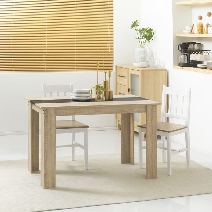 Table à manger table cuisine design moderne avec grand plateau 4-6 personnes en bois dim. 120L x 69l x 75H cm