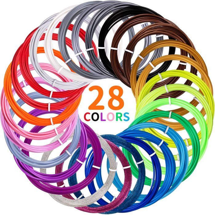 Filament PLA pour stylo 3D - SWROSE - 28 couleurs, 1,75mm, 3m chaque ...
