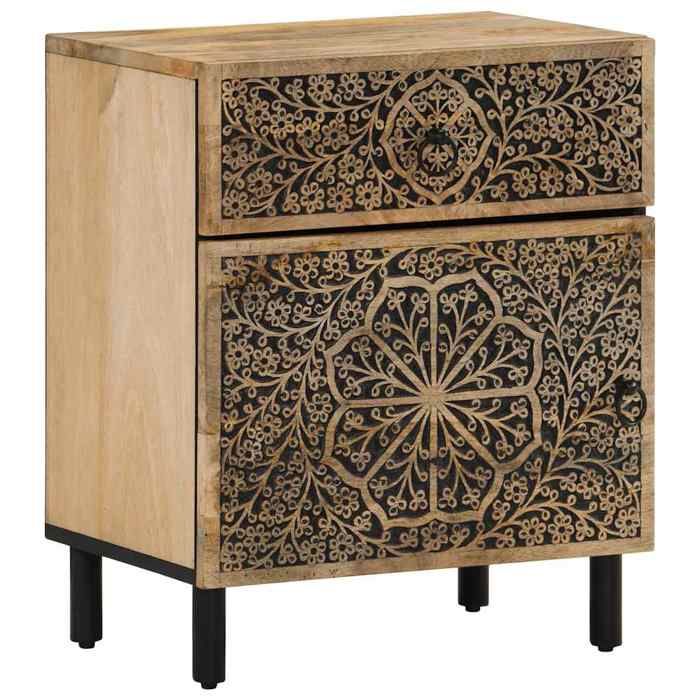 En solde 1x Armoire de nuit moderne - UU - Petit commode/placard - 50x33x60 cm bois de manguier massif L2975