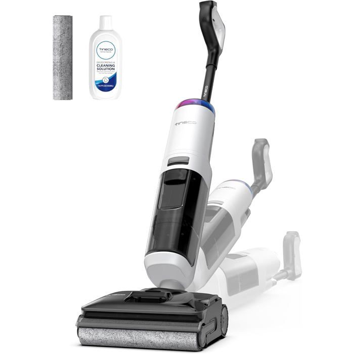 Tineco FLOOR ONE S7 Stretch Turbo Aspirateur Laveur Sans Fil 110 Min Auto-Nettoyage FlashDry 85°C Mode Silencieux