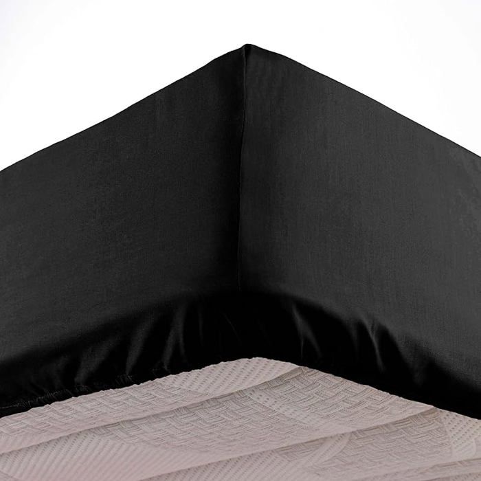 Douceur Intérieur Drap Housse (140 x 190 cm) Oscar Noir Drap Housse (140 x 190 cm) Microfibre Unie DRAP HOUSSE (140  DRAP HOUSSE
