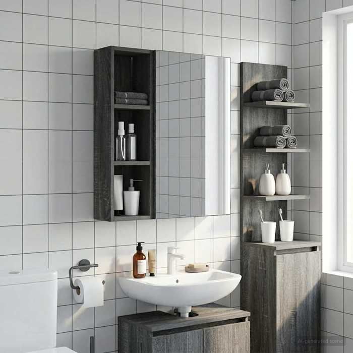 vidaXL Armoire murale de salle de bain Gris Sonoma 20 x 14 x 70 cm 889300