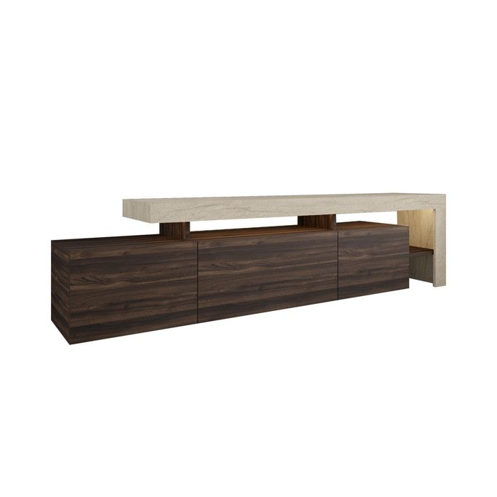 Meuble TV en bois Beliz - 192 x 37 x 53 cm - Marron Meuble TV en bois Beliz - 192 x 37 x 53 cm - Marron