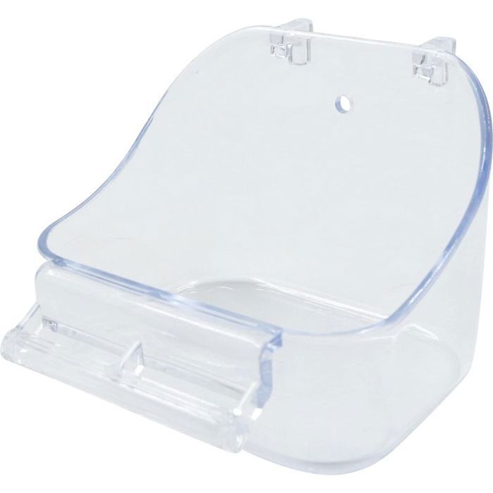 1 Baignoire Oiseau Transparent Plastique Double Crochet Pour Perroquet Perruche