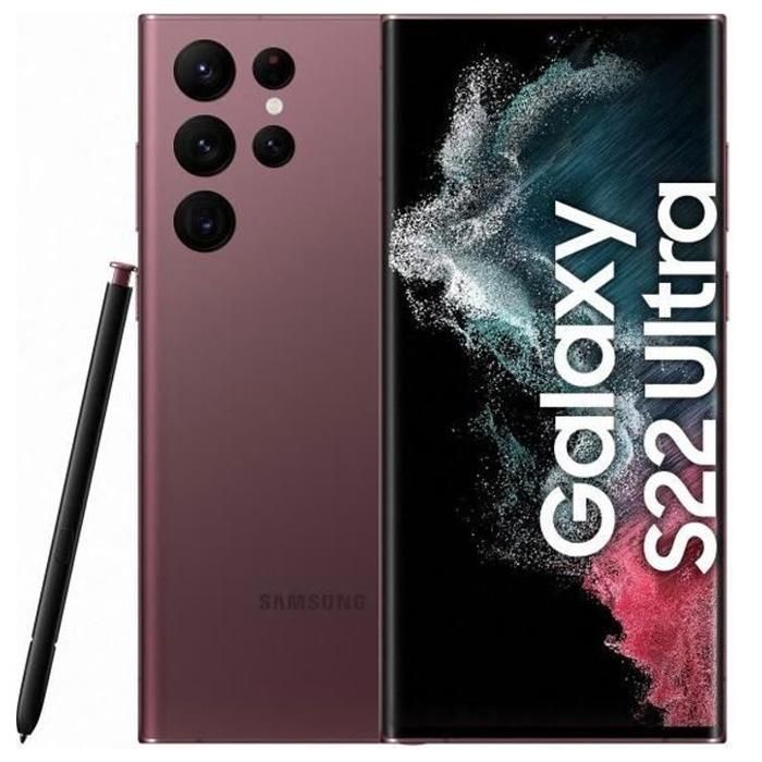 Smartphone - SAMSUNG - Galaxy S22 Ultra 512 Go Rouge Single SIM - Version US (États-Unis) - Reconditionné - Excellent état