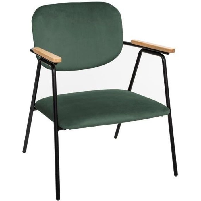 Fauteuil XL Candice velours vert kaki - Atmosphera créateur d'intérieur