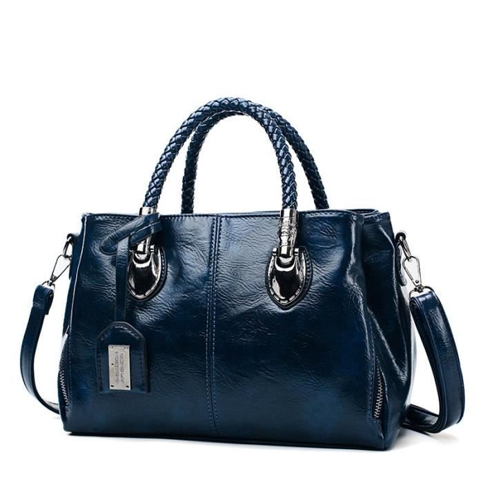 Sac à Main Femme En Simili Cuir Vintage - Fourre-tout Avec Bandoulière Réglable - Parfait Pour L'école Et Les Voyages