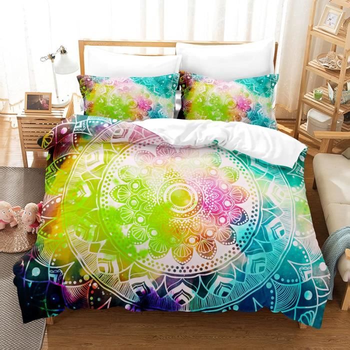 Parure De Lit 140X200 Garcon Boheme Boh me Mandala Housse Couette