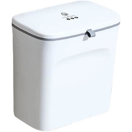 Poubelle Suspendue For La Porte D'Armoire De Cuisine Avec Couvercle