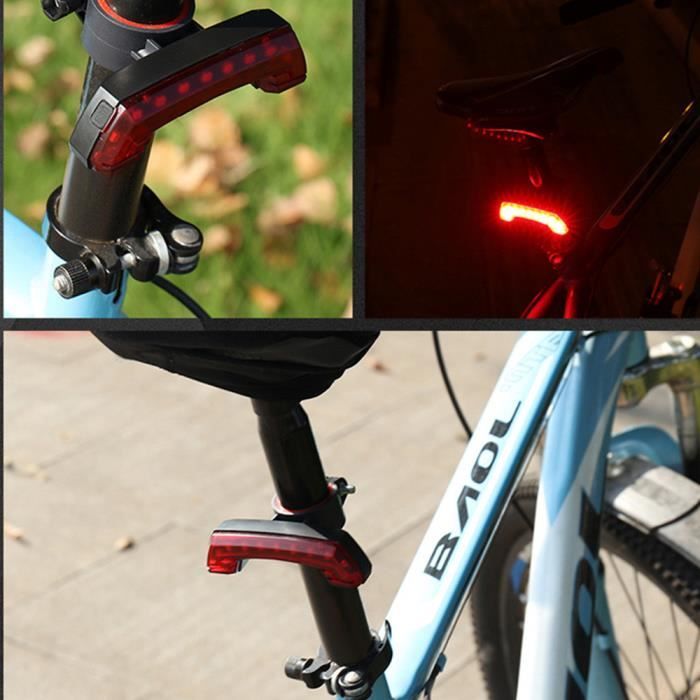 Riloer LED vélo arrière feu arrière USB Rechargeable Casque de vélo Sac