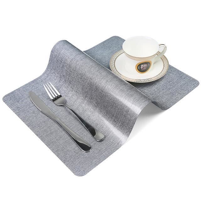 4pcs Sets De Table Pvc Antiderapant Lavable Resiste A La Chaleur