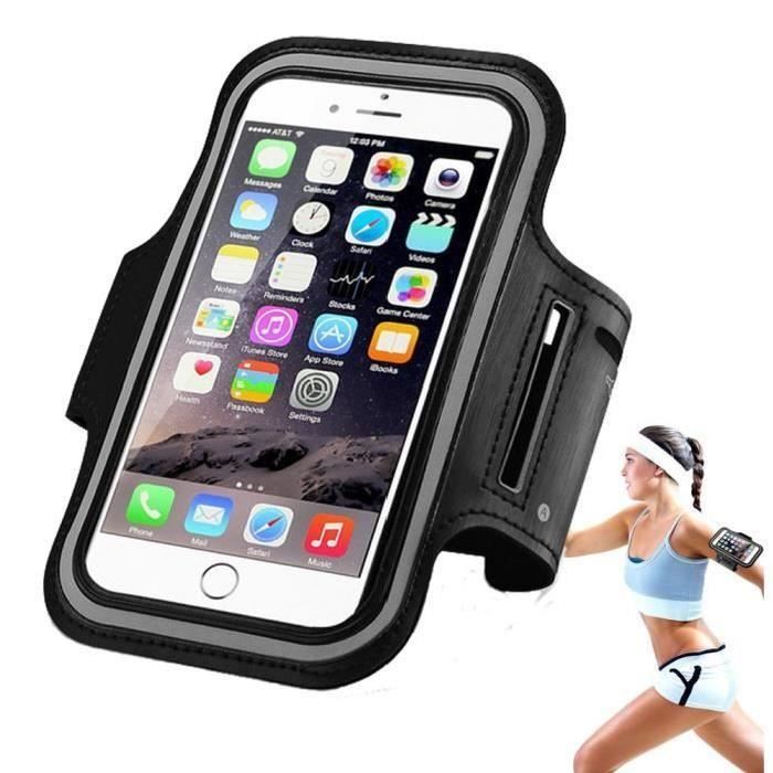 BRASSARD DE SPORT RUNNING POUR TELEPHONE TAILLE 55 POUCES NOIR EN NEOPRENE