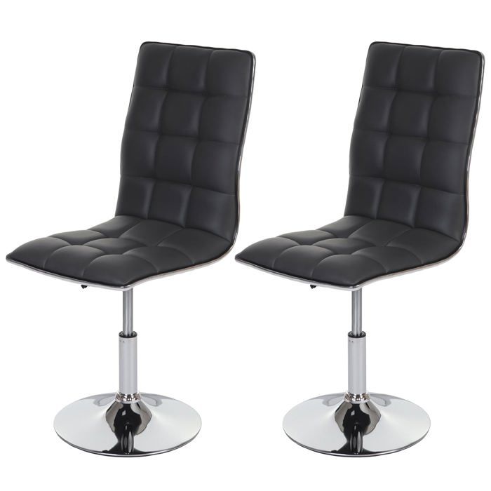 Lot de 2 chaises de salle à manger hauteur réglable en PU gris - Décoshop26 - CDS04092