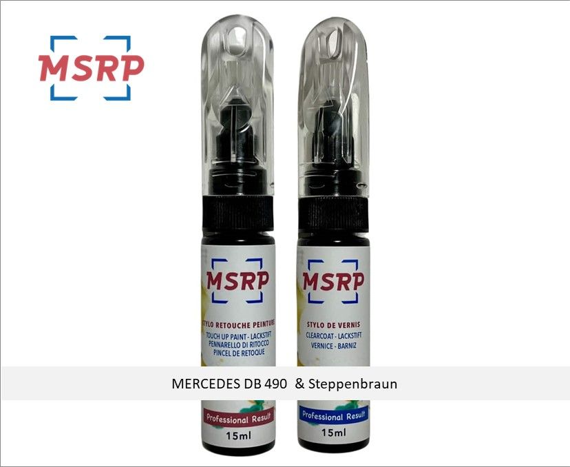 MSRP FRANCE - Kit stylo retouche peinture voiture pour MERCEDES DB 490 & Steppenbraun - Atténuer rayures ou éclats de peinture