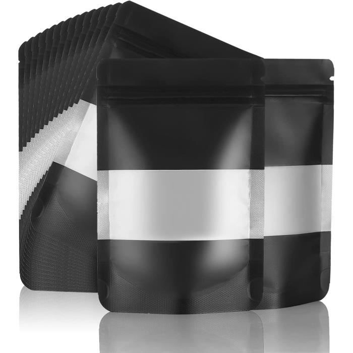 60 Pièces Sacs En Mylar Anti-odeurs Sachet Aluminium Refermable Zip