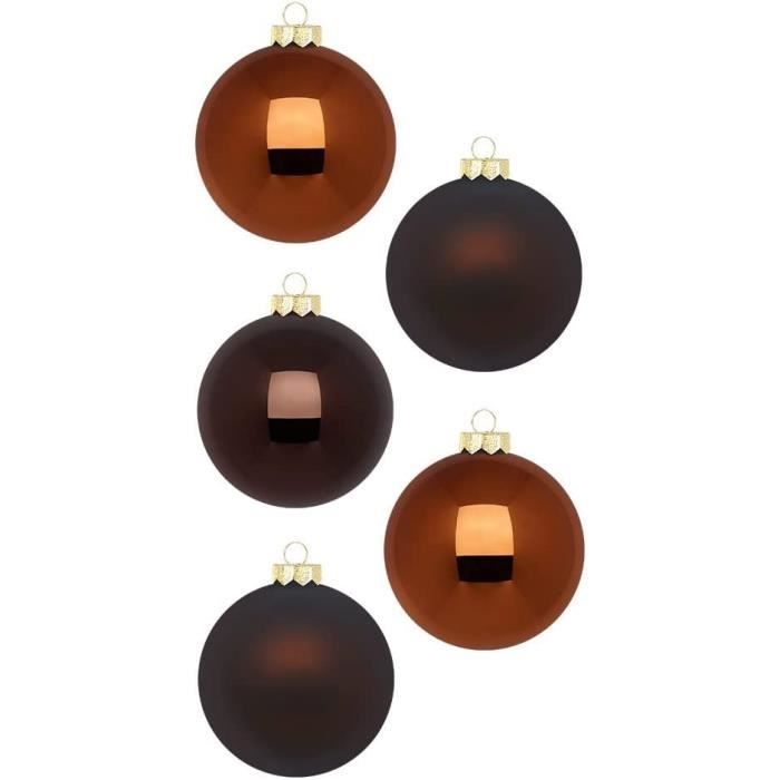 Lot de 36 boules de Noël en verre4 cm x 36MarronMélange de cognac