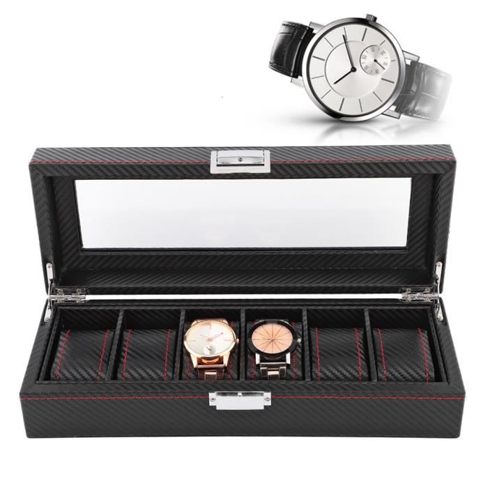 Boîte à Montres En Similicuir Noir - étui De Protection Pliable Pour Rangement Et Présentation - 11
