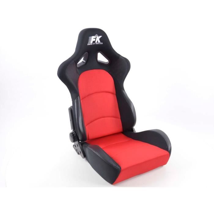 Paire de siege baquet Control en Tissus Rouge Noir Inclinable