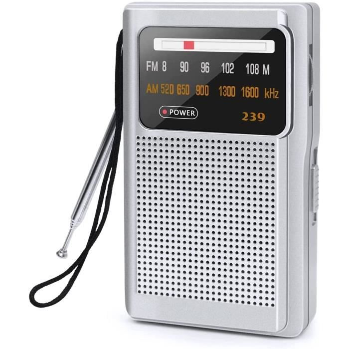 Radio portable AM/FM, avec prise casque, meilleure réception, à piles 