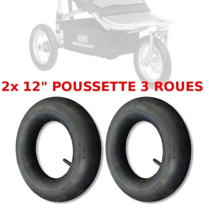 2x CHAMBRE A AIR POUSSETTE 3 ROUES 12\