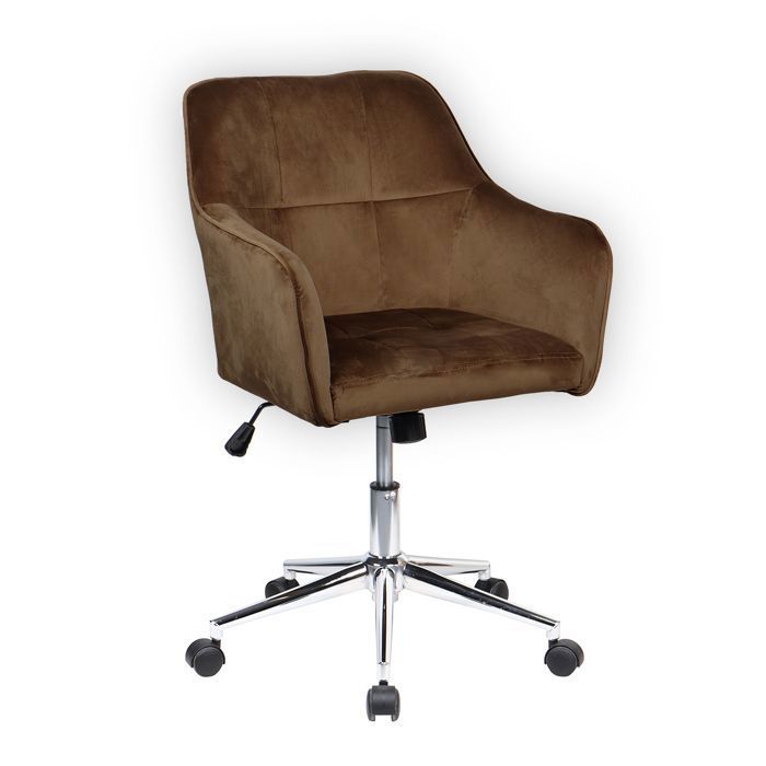 SVITA JAKE chaise de bureau chaise de conférence chaise pivotante chaise de direction bureau velours brun