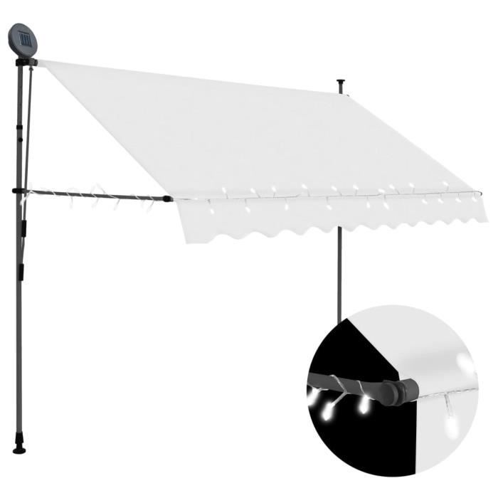 Store Banne Manuel De Jardin Terrasse Auvent Manuel Retractable Avec Led 250 Cm Creme Achat Vente Store Store Banne Store Banne Manuel De Jardin Cdiscount