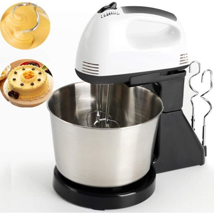 Robot Pétrin 7 Vitesses Robot Pâtissier Avec Bol En Acier Inoxydable De 1.7L, 2 Batteurs, 2